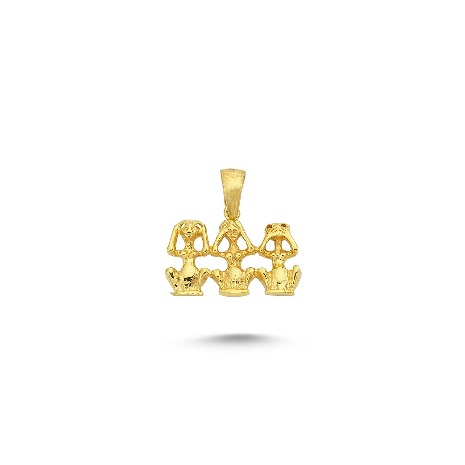 Beelo Gold 14K Altın 3 Maymun Kolye Ucu