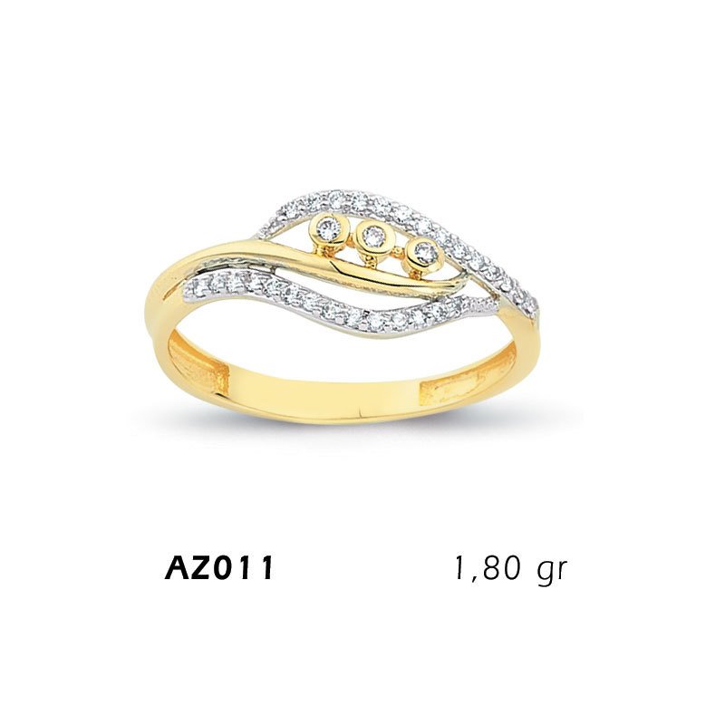 Beelo Gold 14K Altın Tasarım Yüzük BGAZ011