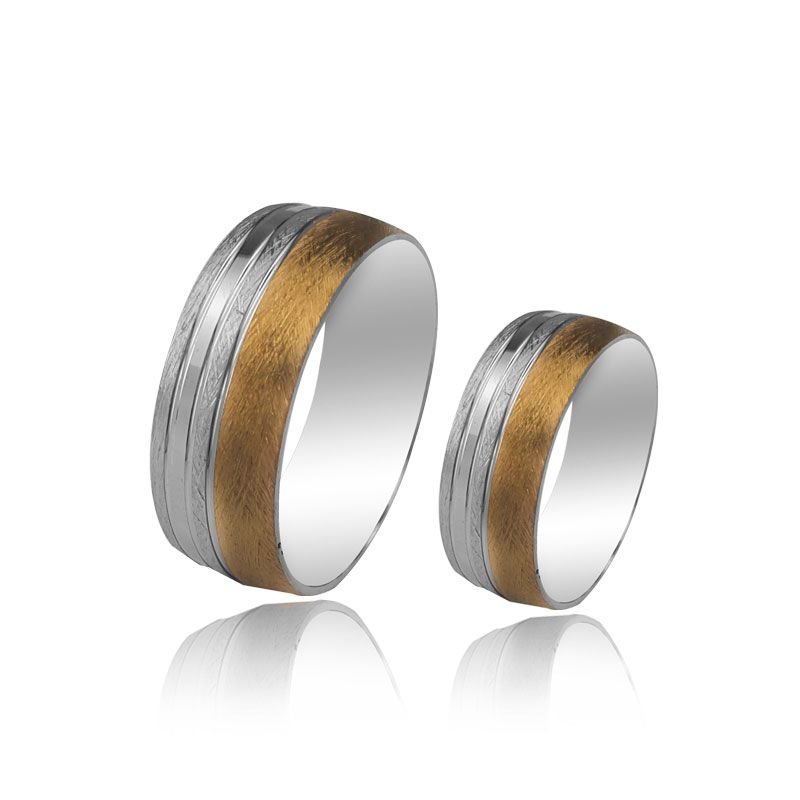 Beelo Gold 14K Altın 8 mm Alyans İkili Set Yüzük