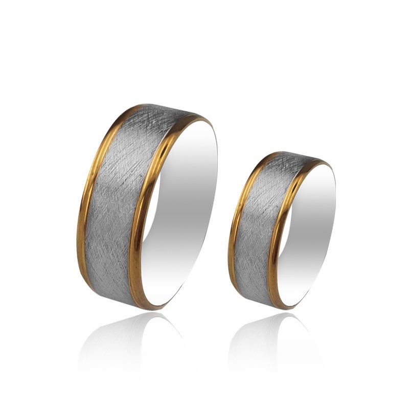 Beelo Gold 14K Altın 7 mm Alyans İkili Set Yüzük