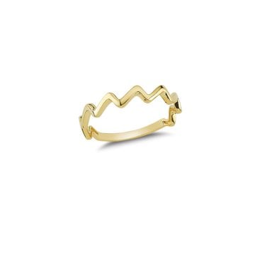 Beelo Gold 14K Altın Zikzak Yüzük