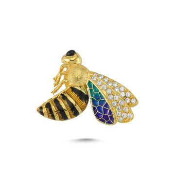 Beelo Gold 14K Altın Arı Mineli Kolye Ucu