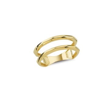 Beelo Gold 14K Altın Tasarım Çift Görünümlü Yüzük