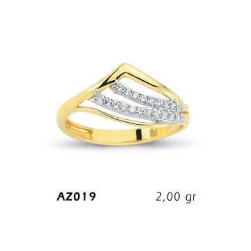 Beelo Gold 14K Altın Tasarım Yüzük BGAZ019