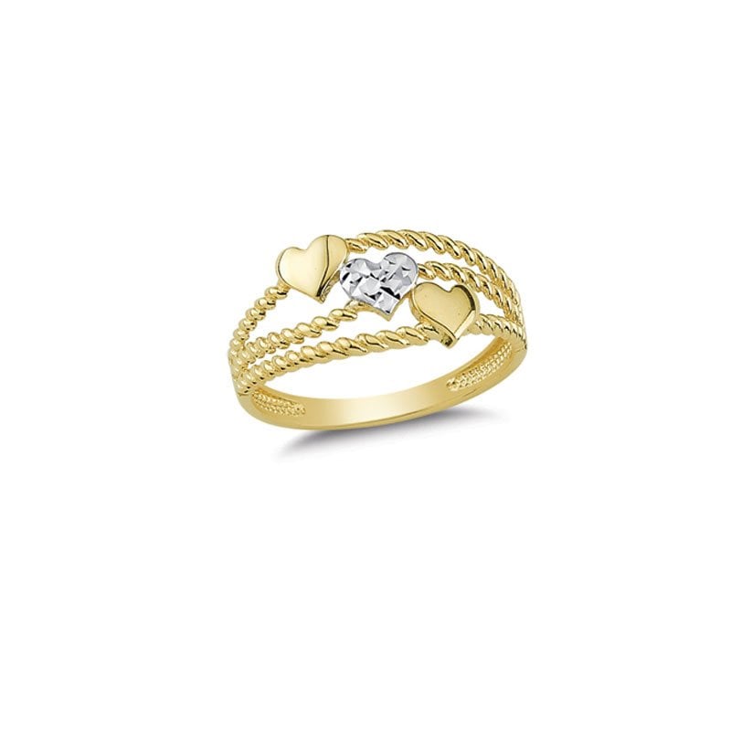 Beelo Gold 14K Altın Tasarım Kalp Yüzük