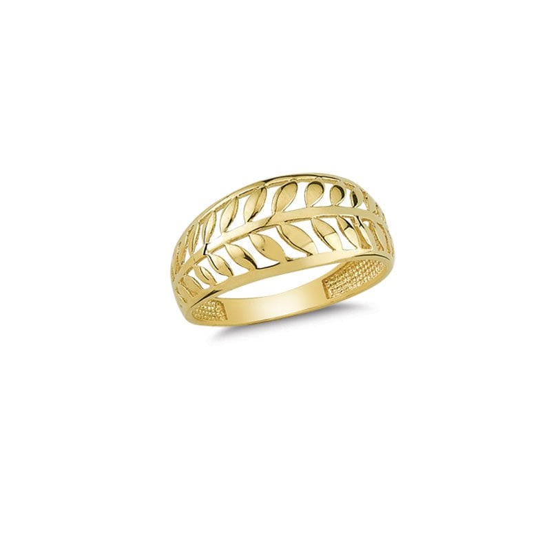 Beelo Gold 14K Altın Tasarım Yaprak Yüzük