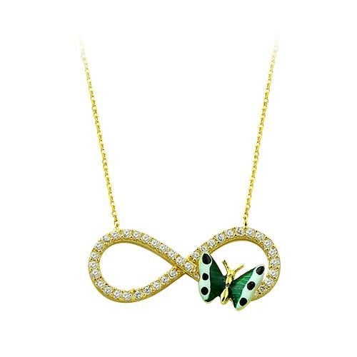 Beelo Gold 14K Altın Sonsuzluk Kelebek Kolye