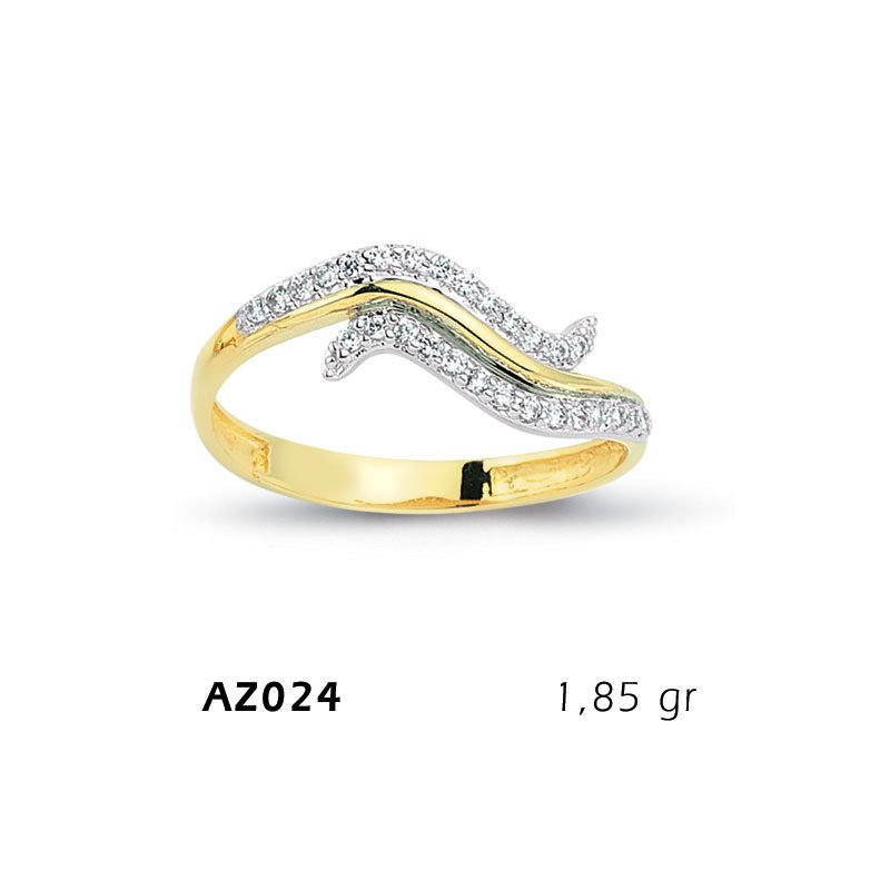 Beelo Gold 14K Altın Tasarım Yüzük BGAZ024