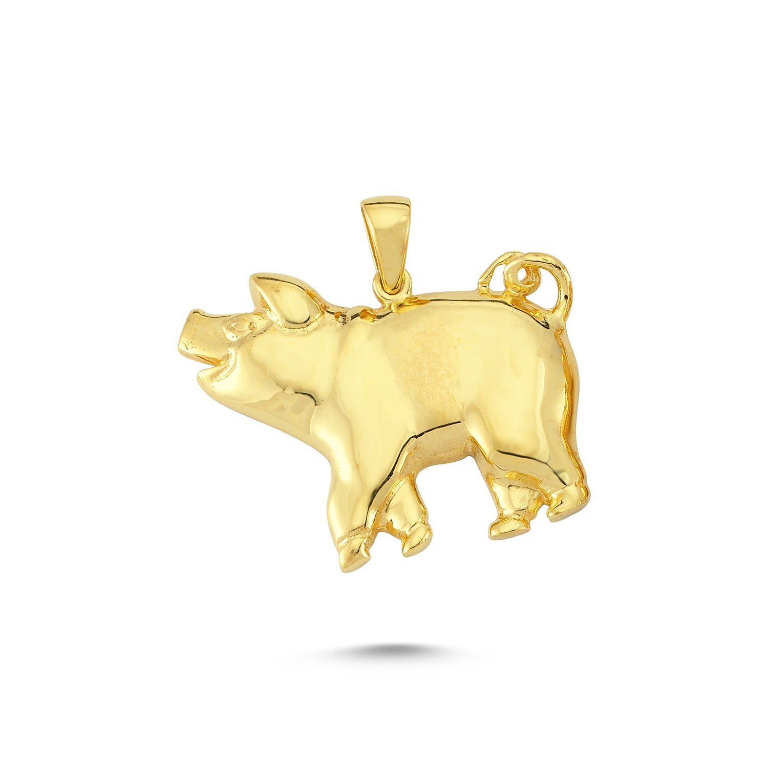 Beelo Gold 14K Altın Domuz Kolye Ucu