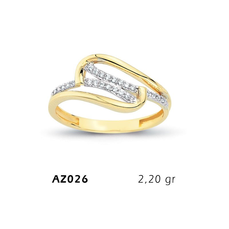Beelo Gold 14K Altın Tasarım Yüzük BGAZ026