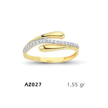 Beelo Gold 14K Altın Tasarım Yüzük BGAZ027
