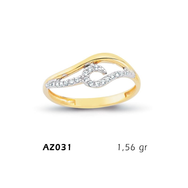 Beelo Gold 14K Altın Tasarım Yüzük BGAZ031