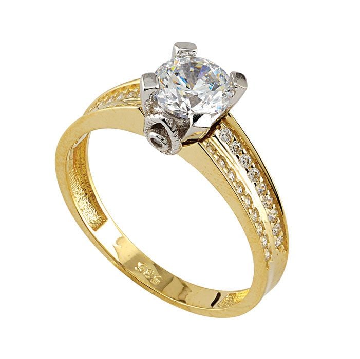 Beelo Gold 14K Altın Tek Taş Yüzük TYTT223