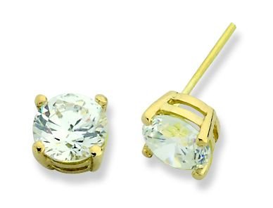 Beelo Gold 14K Altın Tek Taş Küpe