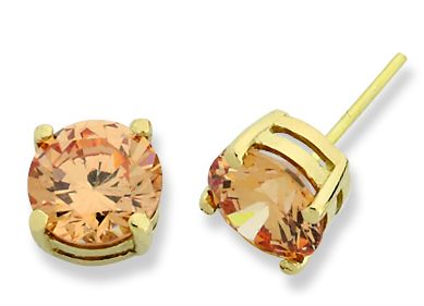 Beelo Gold 14K Altın Tek Taş Küpe