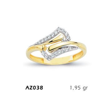 Beelo Gold 14K Altın Tasarım Yüzük BGAZ038