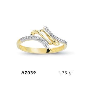 Beelo Gold 14K Altın Tasarım Yüzük BGAZ039