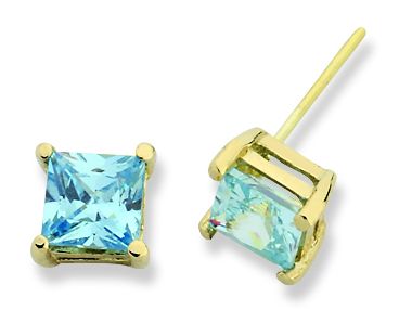 Beelo Gold 14K Altın Tek Taş Küpe