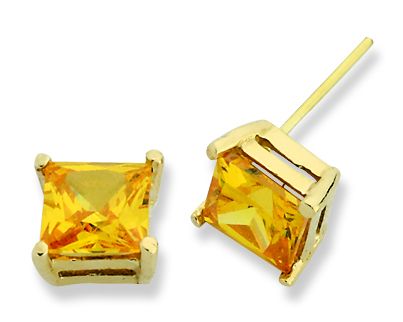 Beelo Gold 14K Altın Tek Taş Küpe