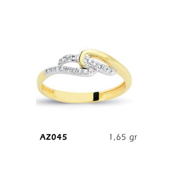 Beelo Gold 14K Altın Tasarım Yüzük BGAZ045