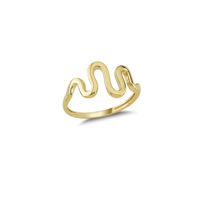 Beelo Gold 14K Altın Tasarım Yüzük 