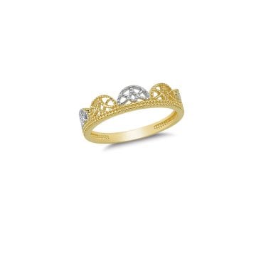 Beelo Gold 14K Altın Tasarım Taç Yüzük