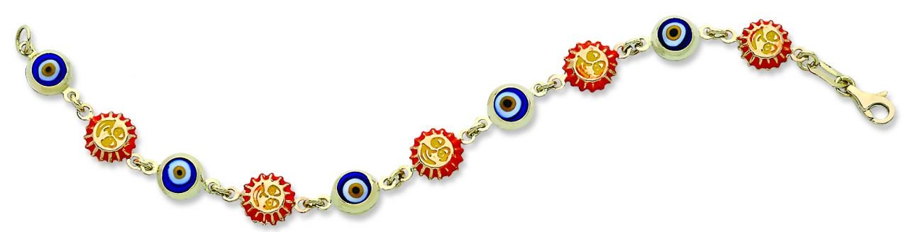 Beelo Gold 14K Altın Güneş Çocuk Nazar Bileklik CML017