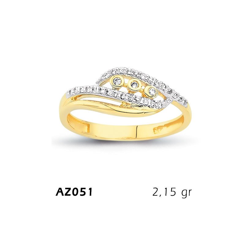 Beelo Gold 14K Altın Tasarım Yüzük BGAZ051