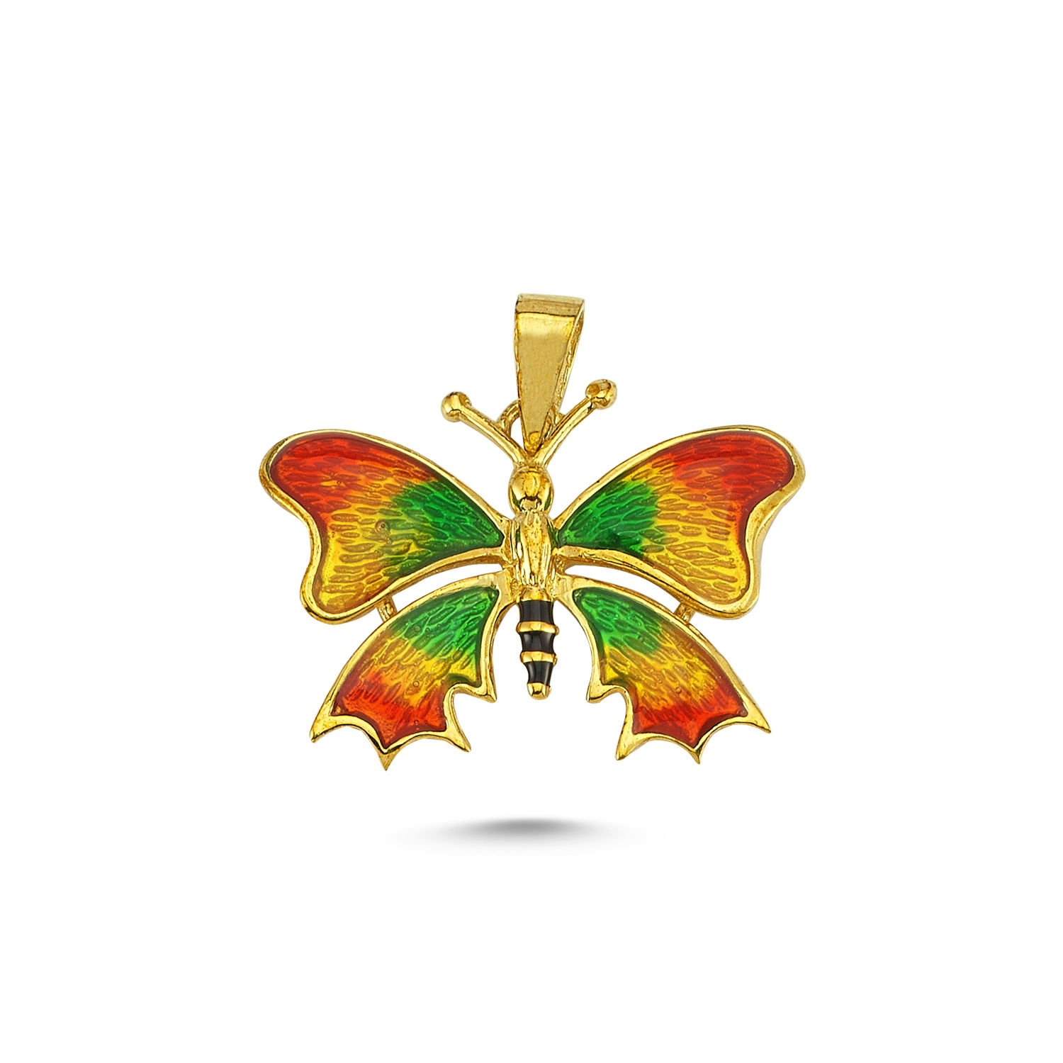 Beelo Gold 14K Altın Kelebek Mineli Özel Tasarım Kolye Ucu