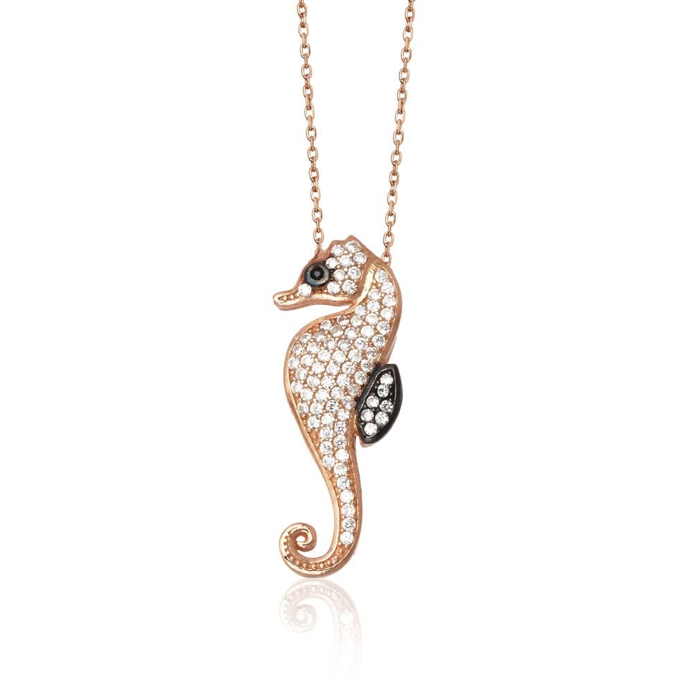Beelo Silver Rose 925K Gümüş Deniz Atı Kolye