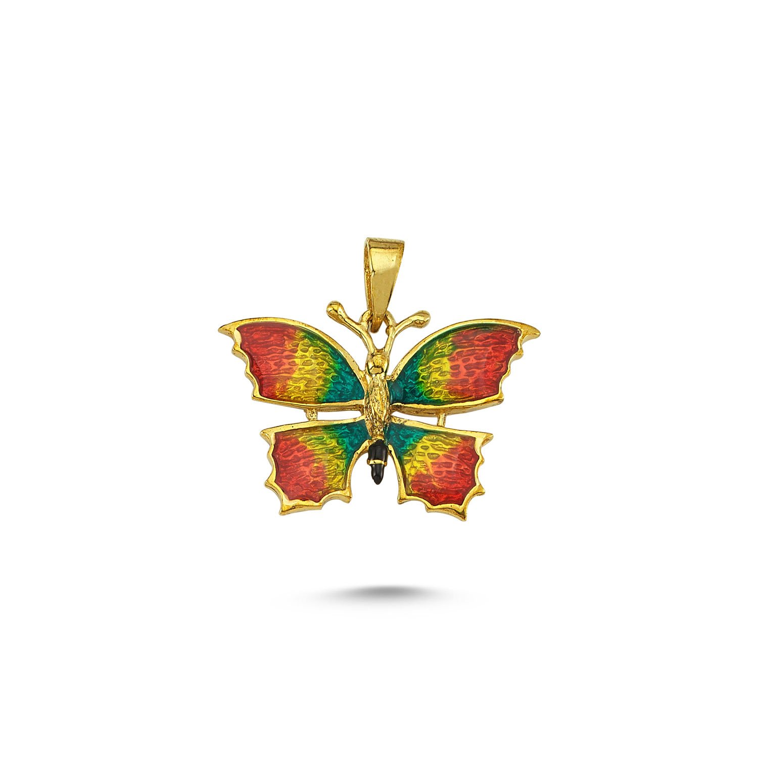 Beelo Gold 14K Altın Kelebek Mineli Özel Tasarım Kolye Ucu