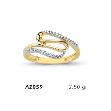 Beelo Gold 14K Altın Tasarım Yüzük BGAZ059