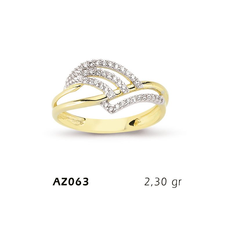 Beelo Gold 14K Altın Tasarım Yüzük BGAZ063
