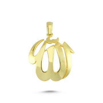 Beelo Gold 14K Altın Allah Yazılı Kolye Ucu