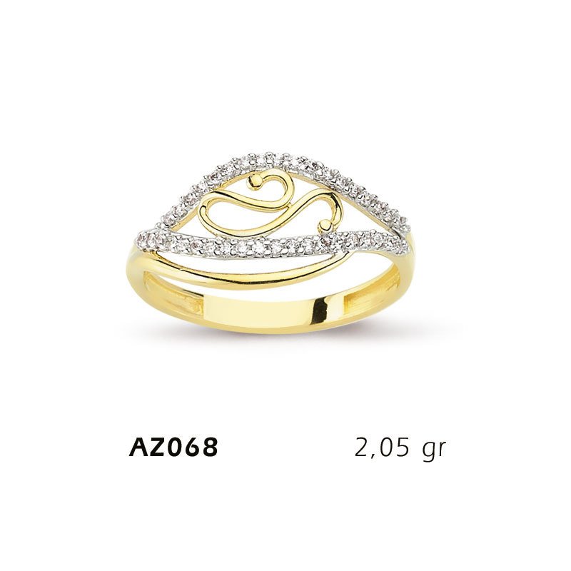 Beelo Gold 14K Altın Tasarım Yüzük BGAZ068