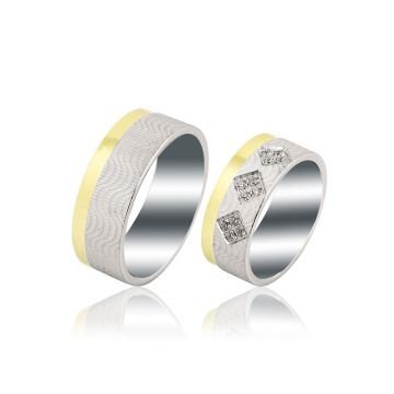 Beelo Gold 14K Altın 8 mm Alyans İkili Set Yüzük
