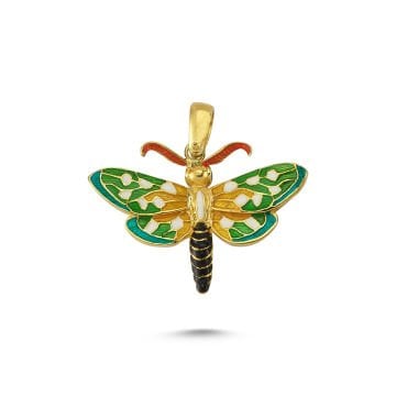 Beelo Gold 14K Altın Kelebek Mineli Kolye Ucu