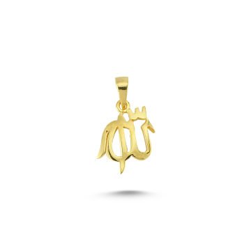 Beelo Gold 14K Altın Allah Yazılı Kolye Ucu