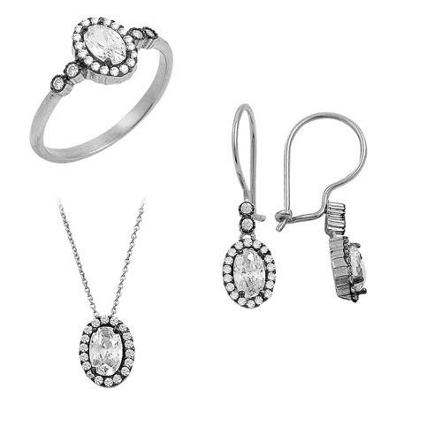 Beelo Gold 14K Altın Zirkon  Tasarım Set