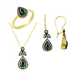 Beelo Gold 14K Altın Zirkon Hürrem Tasarım Set