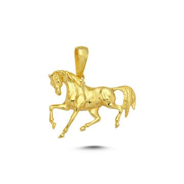 Beelo Gold 14K Altın Koşan At Kolye Ucu