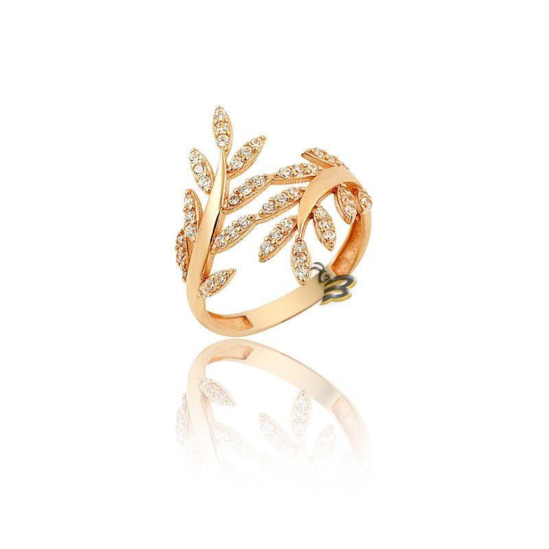 Beelo Gold 14K Altın Yaprak Tasarım Yüzük