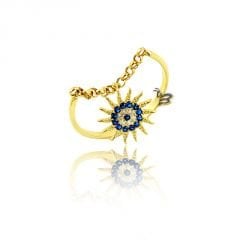 Beelo Gold 14K Altın Güneş Nazar Tasarım Yüzük