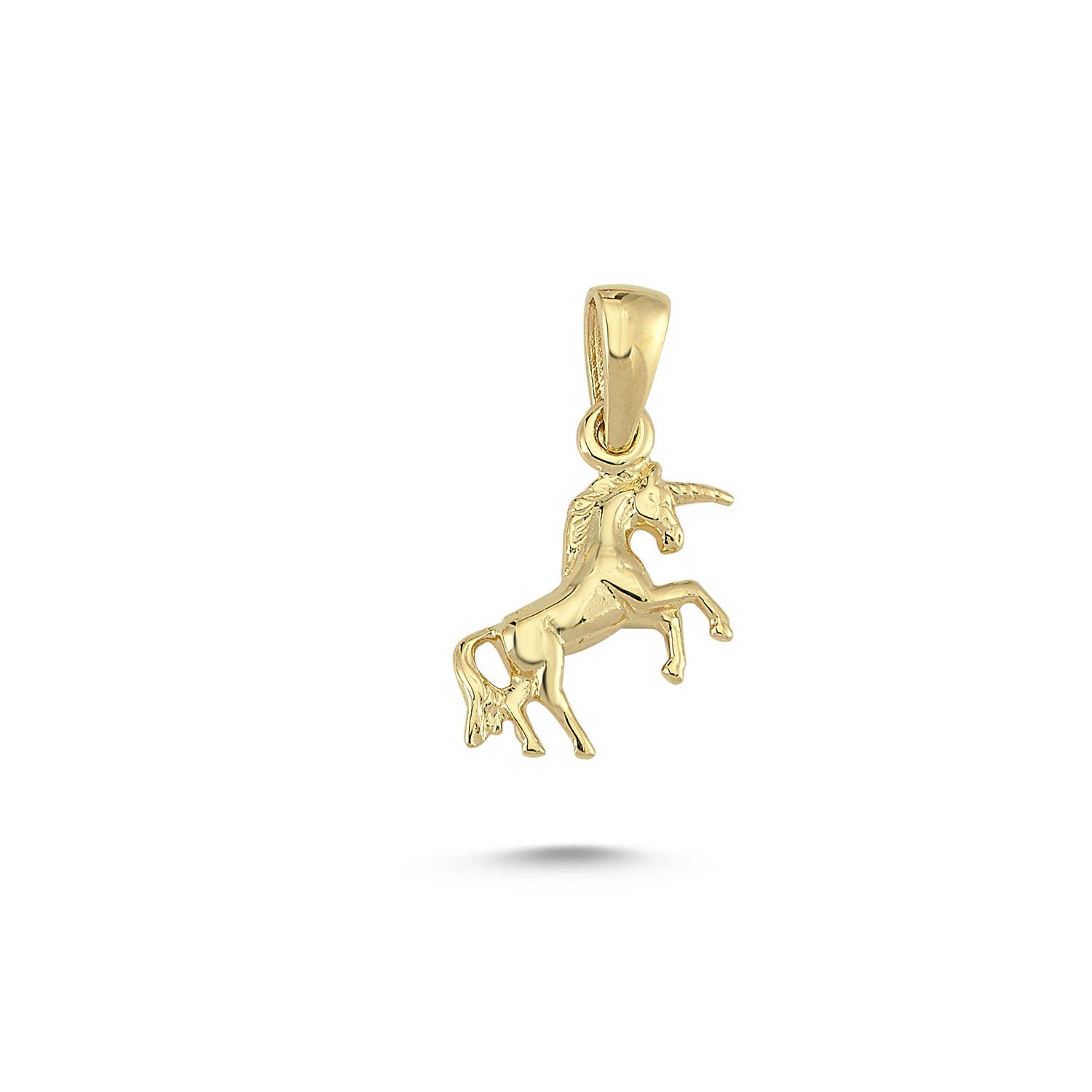 Beelo Gold 14K Altın Uçan Unicorn Kolye Ucu