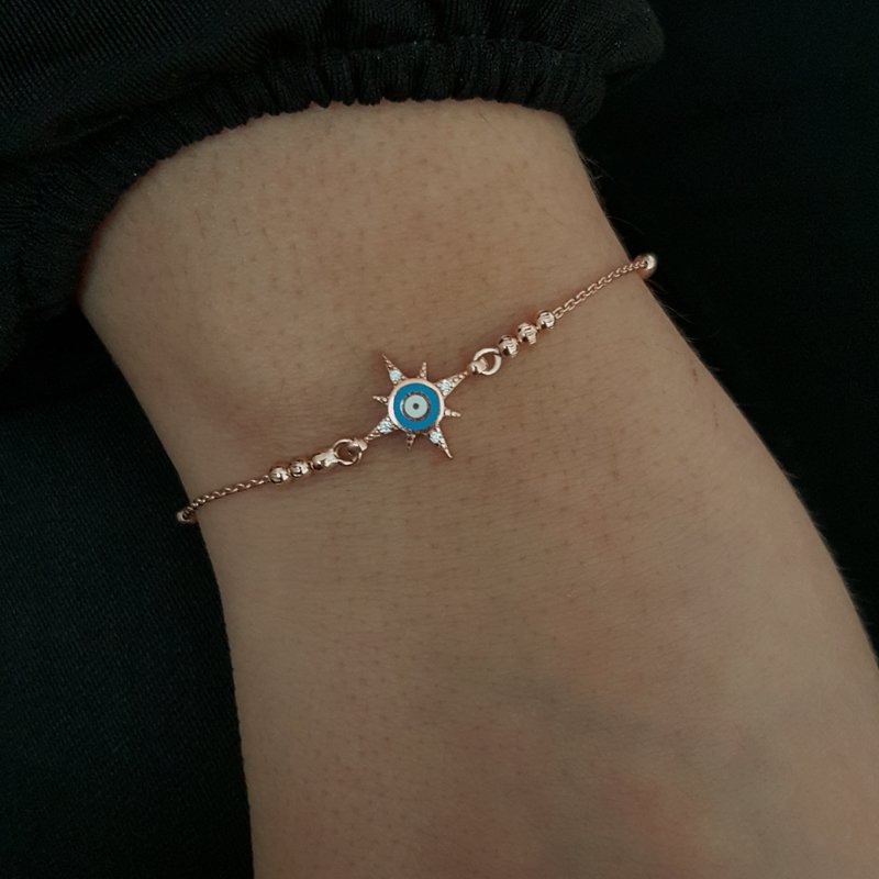 Beelo Silver 925K Gümüş Tasarım  Nazar Bileklik