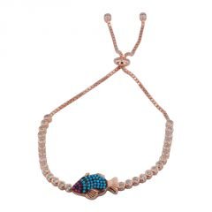 Beelo Silver 925K Turkuaz Asansör Balık  Bileklik