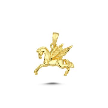Beelo Gold 14K Altın Kanatlı At Kolye Ucu