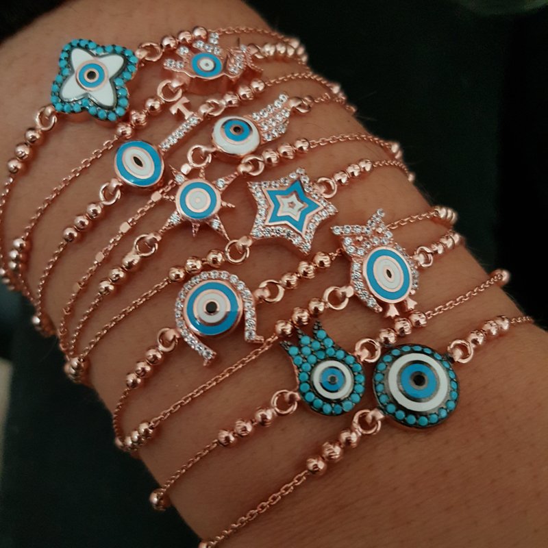Beelo Silver 925K Gümüş Tasarım  Nazar Bileklik