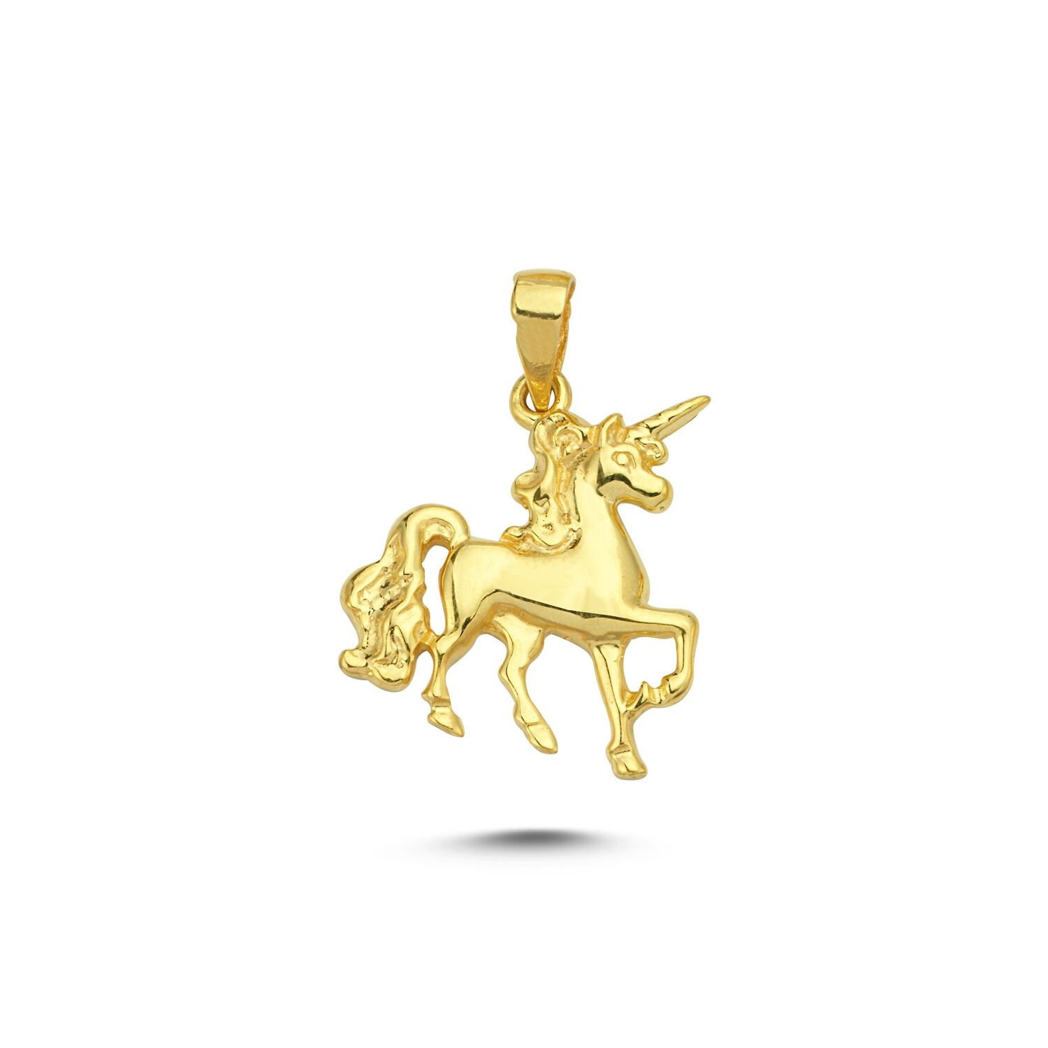 Beelo Gold 14K Altın Asil Unicorn At Kolye Ucu