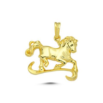 Beelo Gold 14K Altın Asil At Kolye Ucu